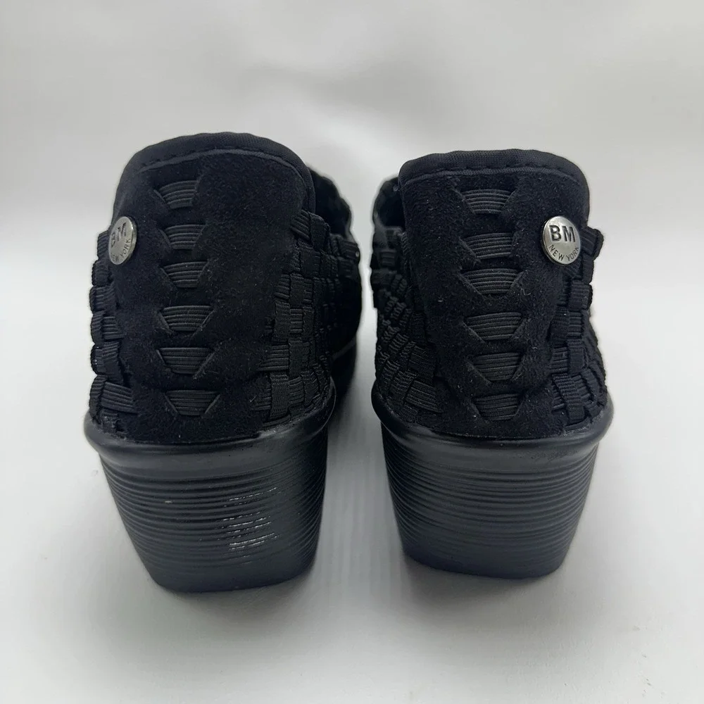 Bernie‎ Mev Gem Black Woven Basket Weave Wedge Platform Shoes Sz 41 US 10-10.5